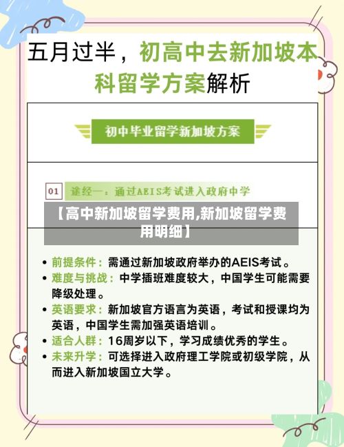 【高中新加坡留学费用,新加坡留学费用明细】