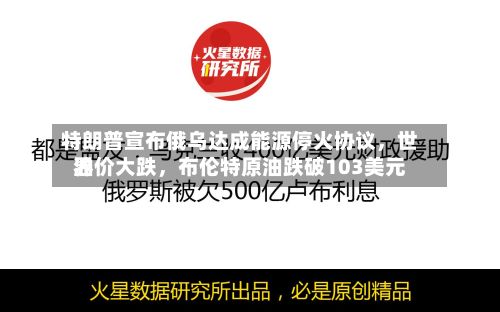 特朗普宣布俄乌达成能源停火协议，世界油价大跌	，布伦特原油跌破103美元-第2张图片