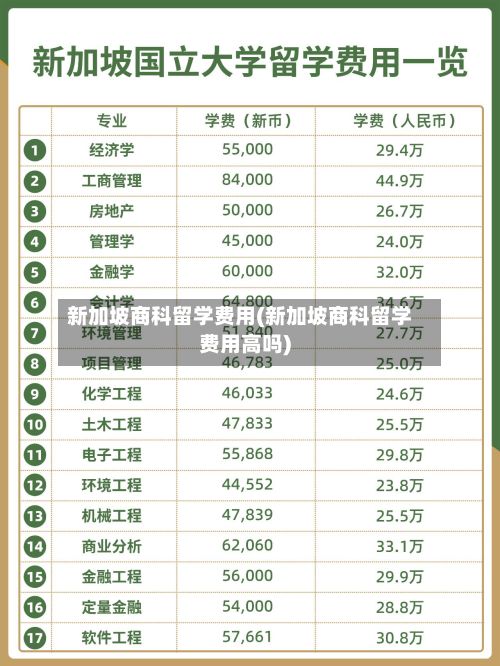 新加坡商科留学费用(新加坡商科留学费用高吗)-第2张图片