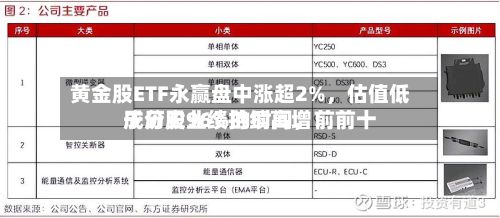 黄金股ETF永赢盘中涨超2%，估值低于历史96%的时间	，前前十成分股业绩持续高增！-第3张图片