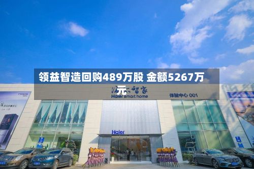 领益智造回购489万股 金额5267万元