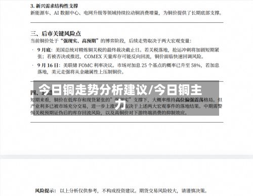 今日铜走势分析建议/今日铜主力-第2张图片