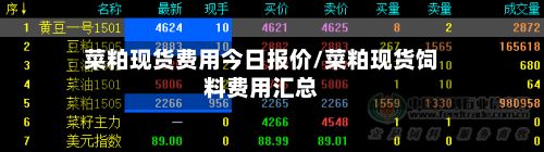 菜粕现货费用今日报价/菜粕现货饲料费用汇总