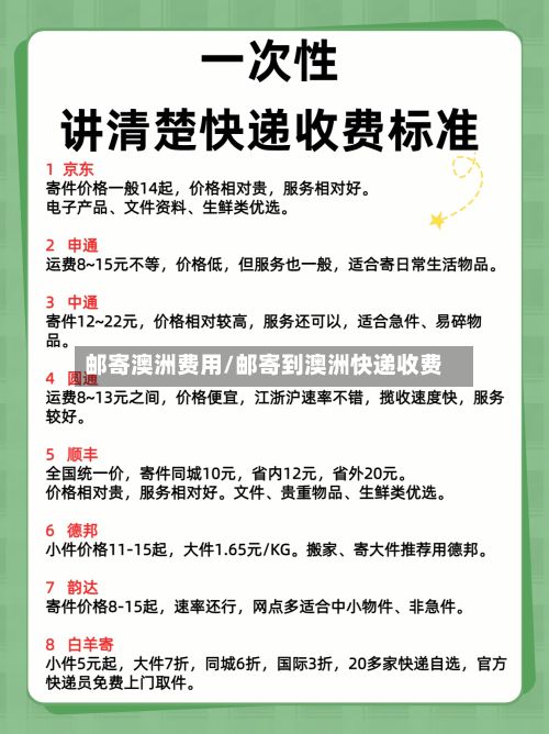 邮寄澳洲费用/邮寄到澳洲快递收费