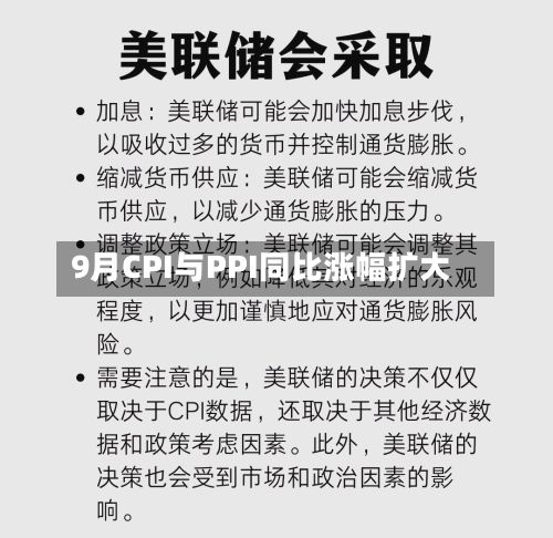 9月CPI与PPI同比涨幅扩大
