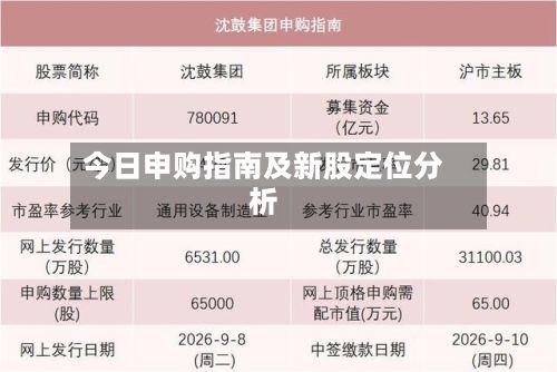 今日申购指南及新股定位分析-第2张图片
