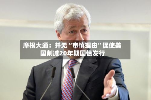 摩根大通：并无“审慎理由”促使美国削减20年期国债发行-第2张图片