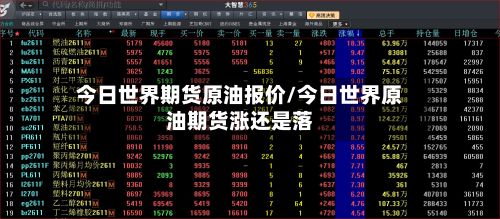 今日世界期货原油报价/今日世界原油期货涨还是落-第2张图片