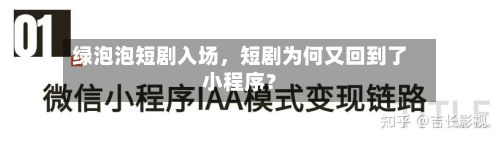 绿泡泡短剧入场	，短剧为何又回到了小程序？-第3张图片