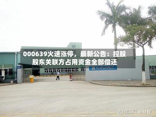 000639火速涨停，最新公告：控股股东关联方占用资金全部偿还-第2张图片