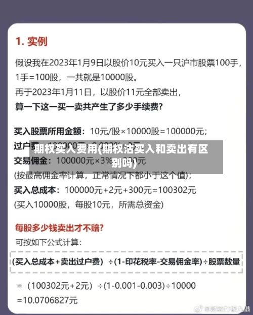 期权买入费用(期权沽买入和卖出有区别吗)-第2张图片