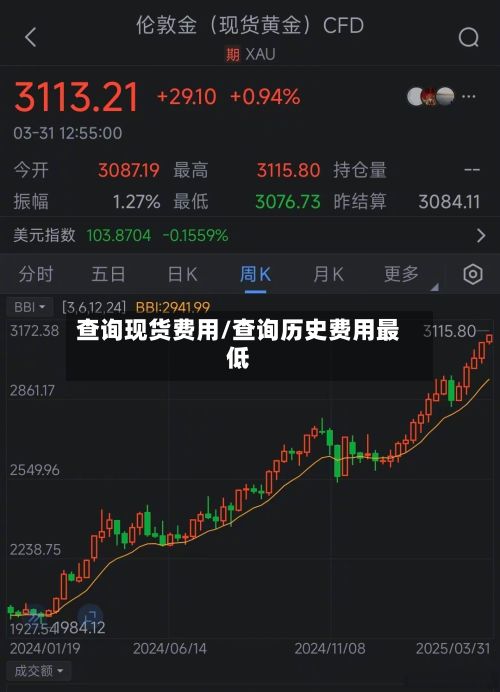 查询现货费用/查询历史费用最低