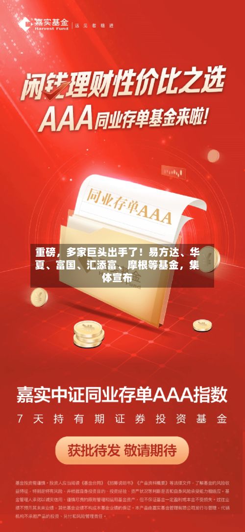 重磅	，多家巨头出手了！易方达、华夏、富国	、汇添富、摩根等基金，集体宣布-第2张图片