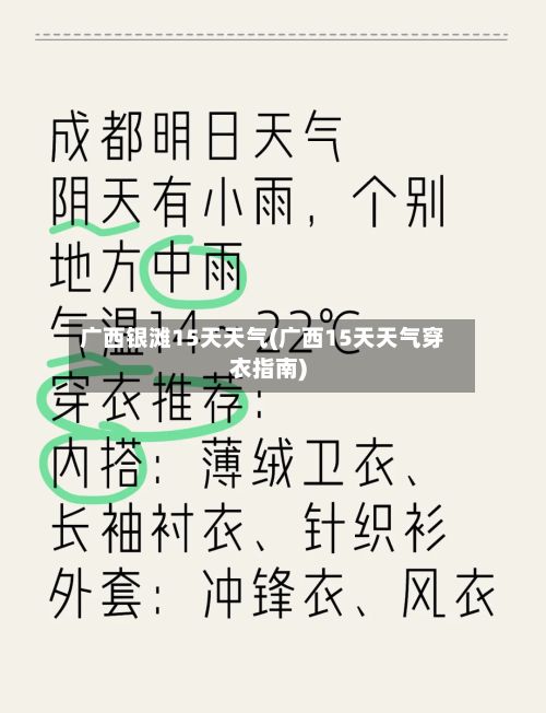 广西银滩15天天气(广西15天天气穿衣指南)