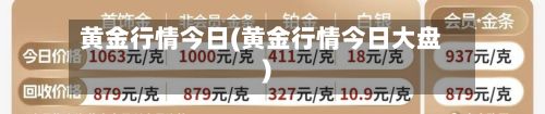 黄金行情今日(黄金行情今日大盘)-第2张图片