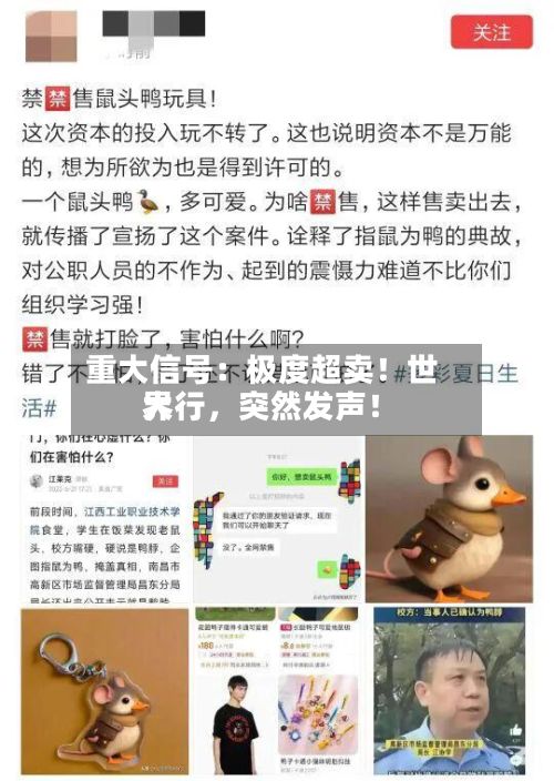 重大信号：极度超卖！世界大行，突然发声！