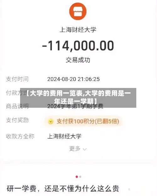 【大学的费用一览表,大学的费用是一年还是一学期】-第2张图片