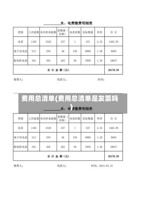 费用总清单(费用总清单是发票吗)