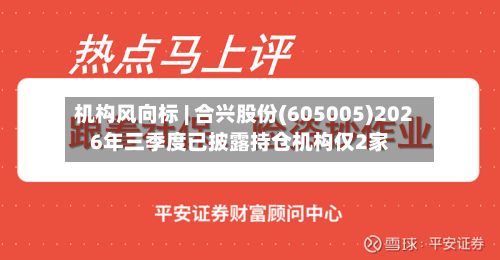 机构风向标 | 合兴股份(605005)2026年三季度已披露持仓机构仅2家