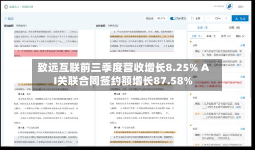 致远互联前三季度营收增长8.25% AI关联合同签约额增长87.58%