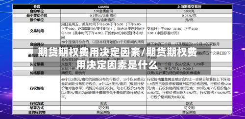 期货期权费用决定因素/期货期权费用决定因素是什么-第2张图片