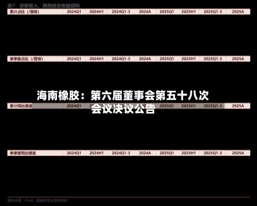 海南橡胶：第六届董事会第五十八次会议决议公告