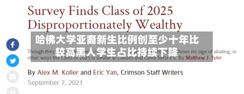 哈佛大学亚裔新生比例创至少十年比较高黑人学生占比持续下降-第2张图片