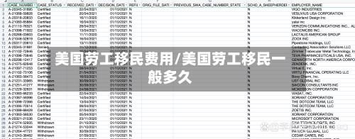美国劳工移民费用/美国劳工移民一般多久