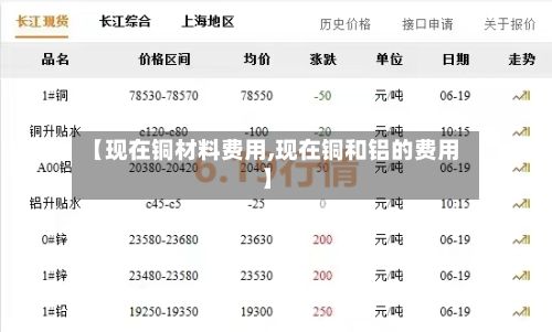 【现在铜材料费用,现在铜和铝的费用】-第3张图片